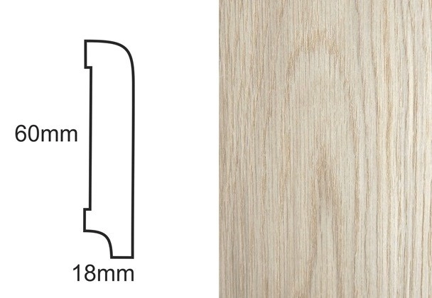 Listwa przypodłogowa fornirowana nielakierowana CP60 (240 cm x 6 cm x 1,8 cm) dąb
