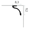 PRÓBKA 20 cm - Maskownica karnisza Mardom Decor MD161 biała wym. 9.2 x 8.3 cm, z PolyForce