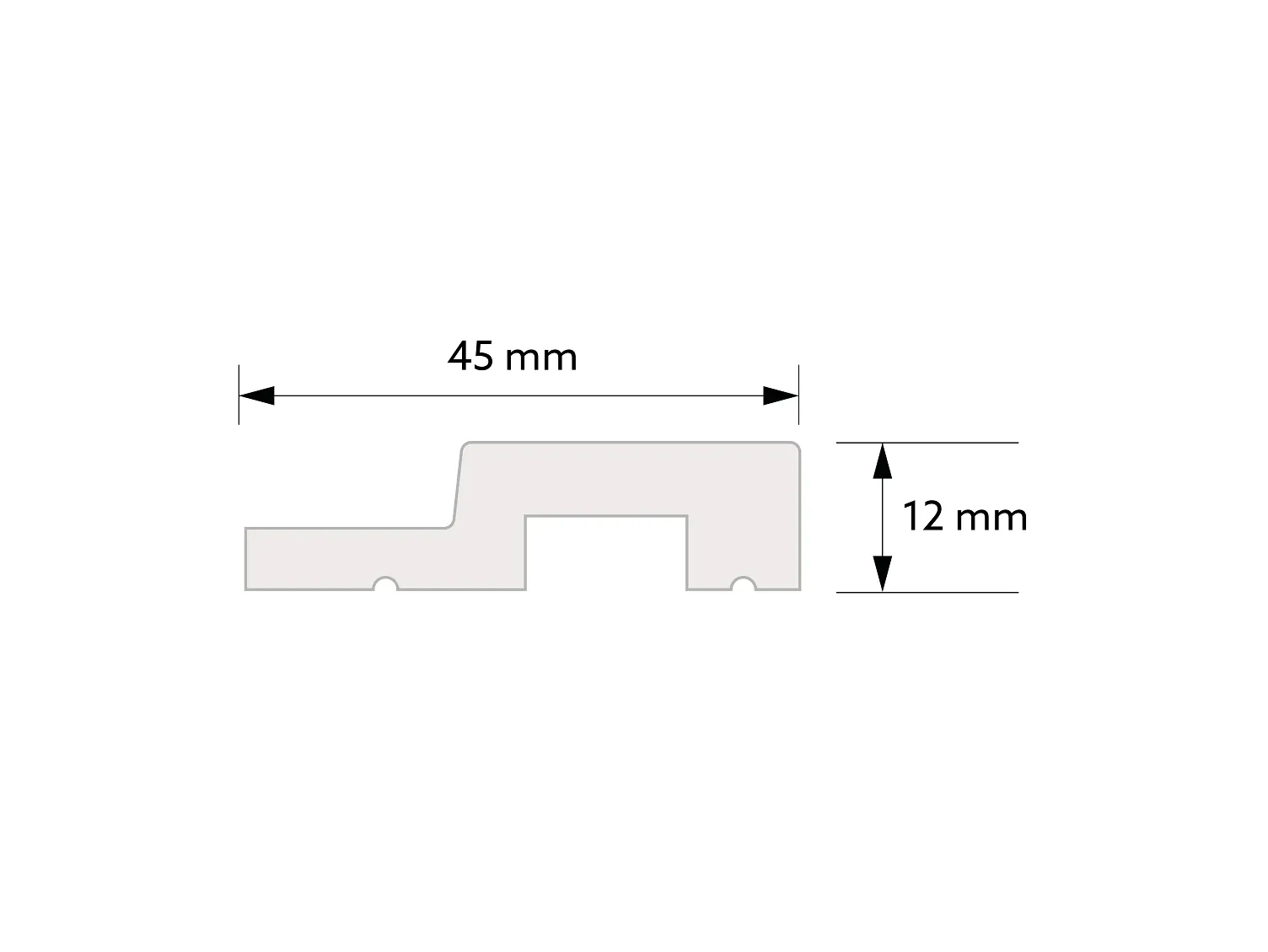 Prawe zakończenie lameli L0206R dąb klasyczny wym. 270 x 1.2 x 4.5 cm, z PolyForce