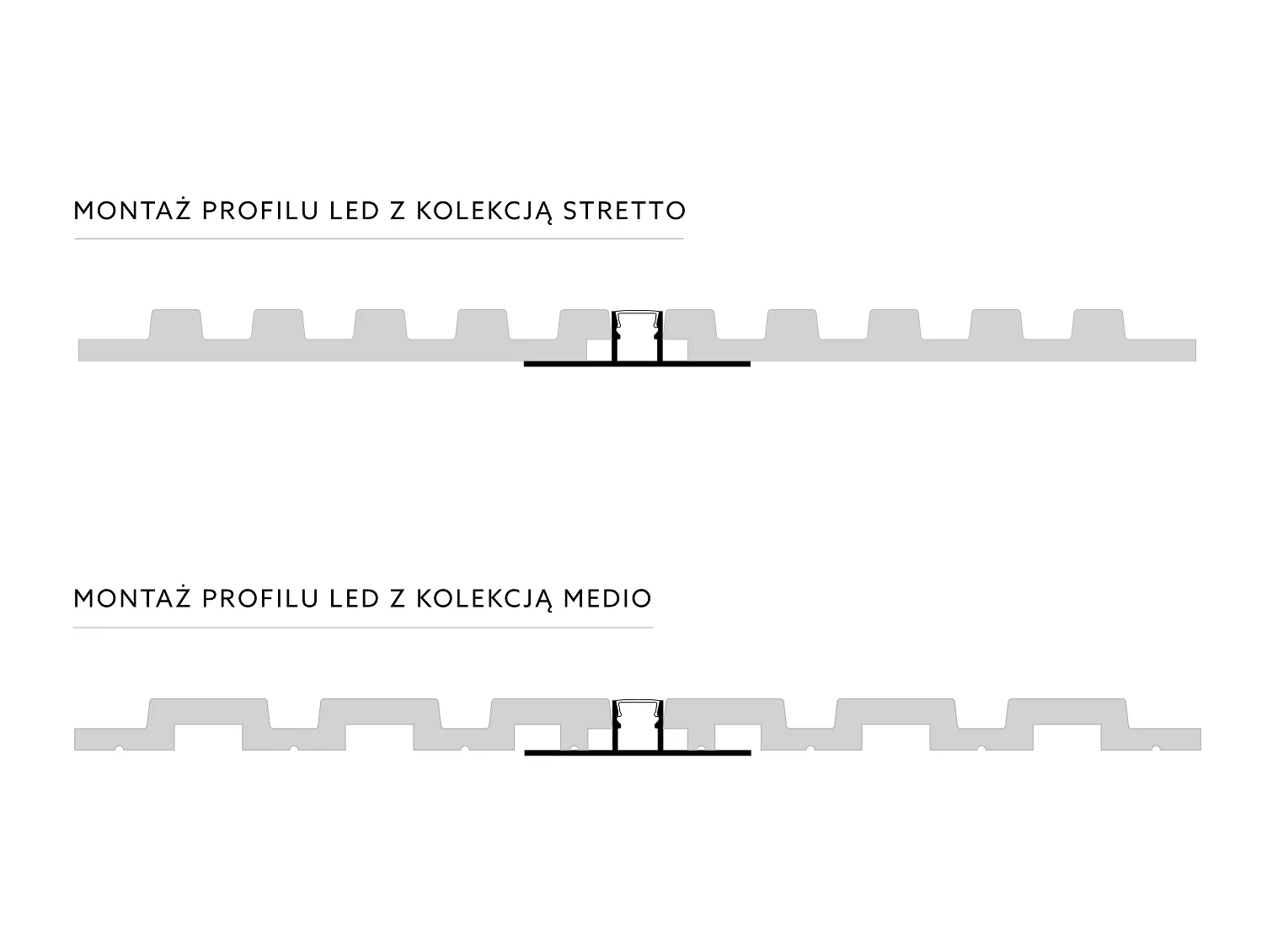 Aluminiowy profil ścienny LED LLP1 do lameli Mardom wym. 200 x 1.3 x 5.3 cm