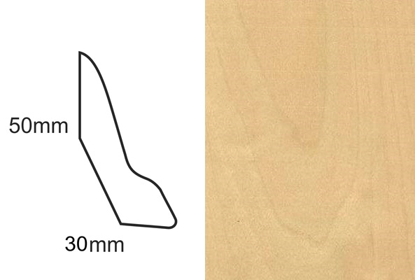 Listwa przypodłogowa fornirowana lakierowana LP60 (240 cm x 5 cm x 2,8 cm) brzoza
