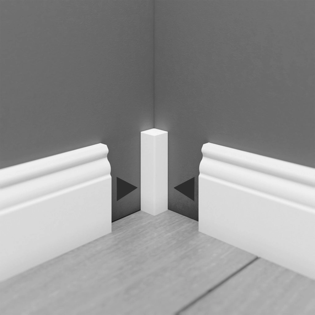 Listwa przypodłogowa MDF TRIO R5, Biała Premium, 8cm