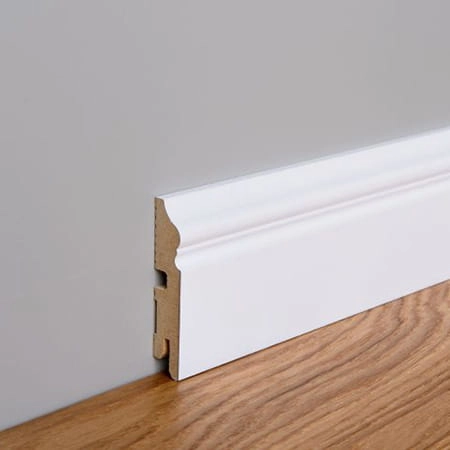 PRÓBKA 20 CM - Listwa przypodłogowa MDF lakierowana biała FOGE LB3 8cm