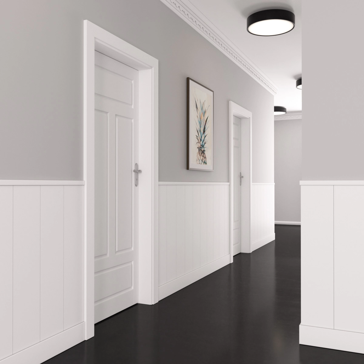 Boazeria ścienna LOFT do malowania - długość 200 cm, wysokość 114,5 cm + Farba Cappuccino
