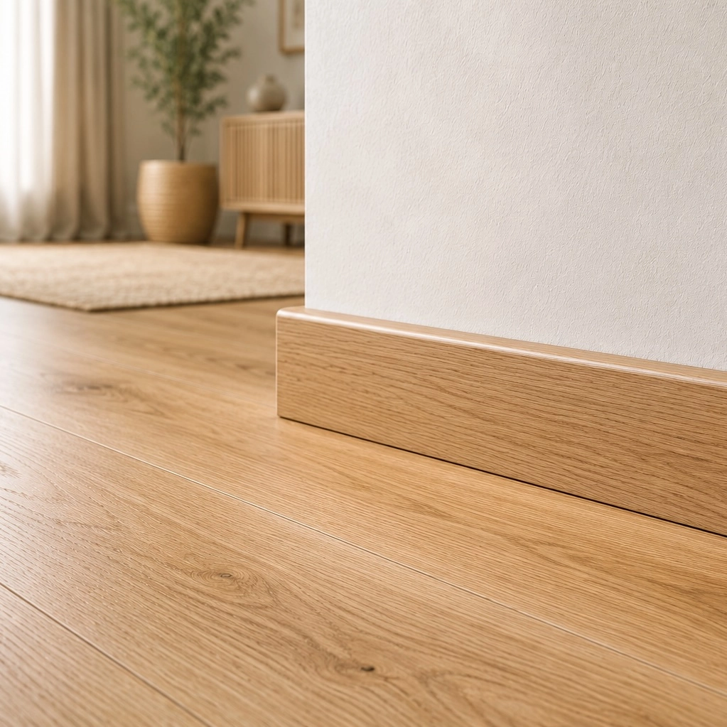 Listwa przypodłogowa drewniana do malowania, dąb europejski surowy, 60x15 mm
