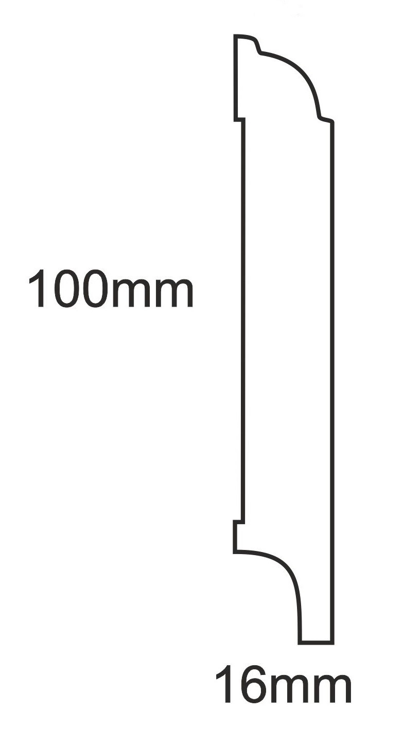 Listwa przypodłogowa MDF PLUS wilgocioodporna F5 (262 cm x 10 cm x 1,6 cm) lakier biały półmatowy RAL 9003