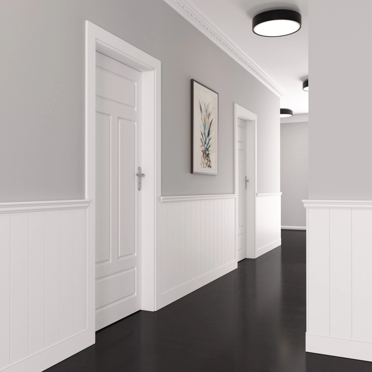 Listwa boazeryjna NOVA, lakierowana 12,5 x 1,2 x 244 cm