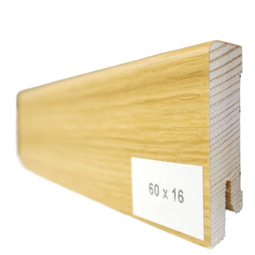 Drewniana listwa przypodłogowa lakierowana 60/16 (240 cm x 6 cm x 1,5 cm) Merbau