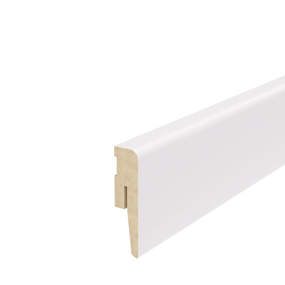 PRÓBKA 20 CM - Listwa przypodłogowa MDF TRIO R5, Biała Premium, 6cm