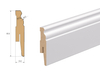 PRÓBKA 20 CM - Listwa przypodłogowa MDF - ESTILO 8cm - Biała Premium