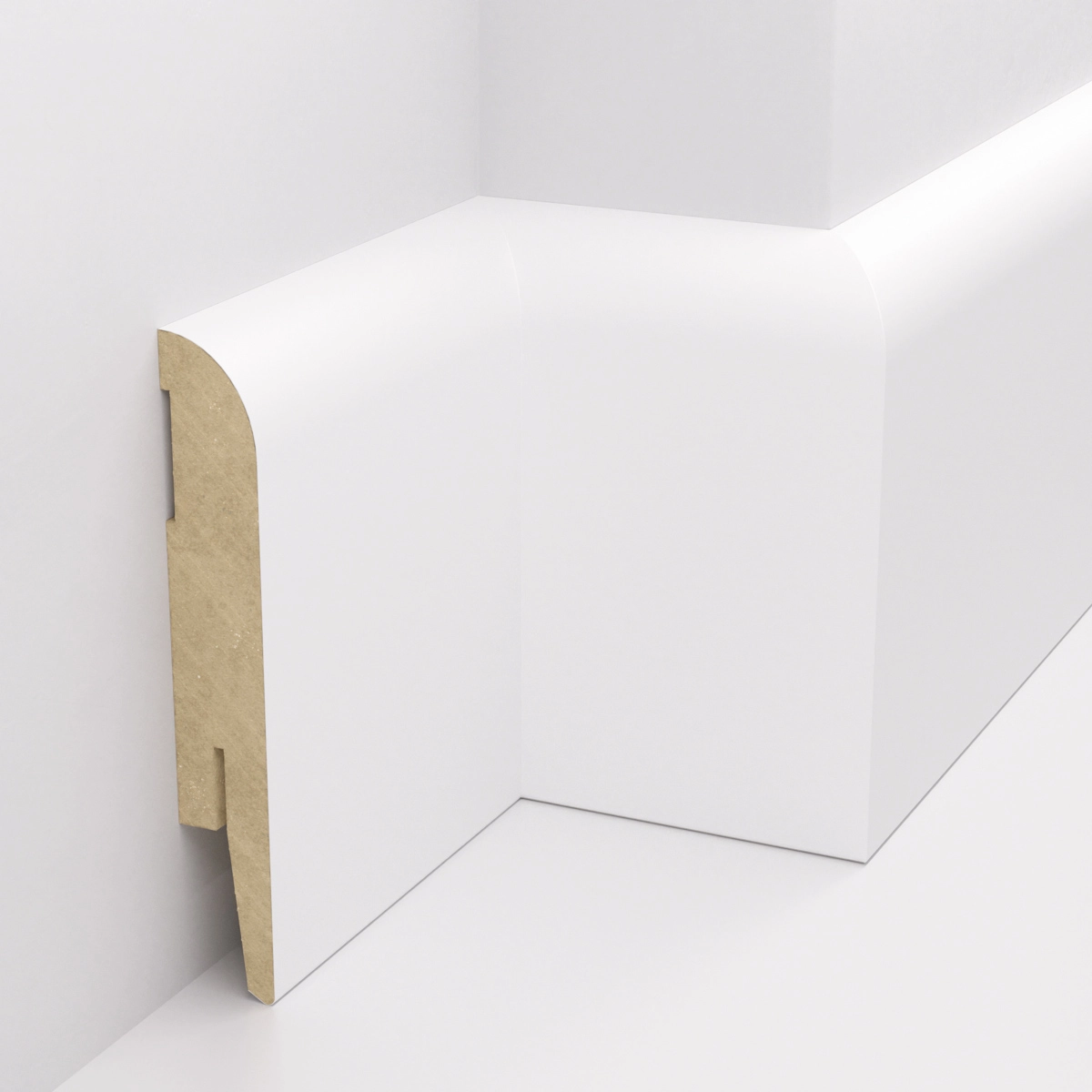 PRÓBKA 20 CM - Listwa przypodłogowa MDF OTTO, Biała Premium, 10cm