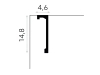 Maskownica karnisza QL036 biała wym. 240 x 4.6 x 14.8 cm, z PolyForce