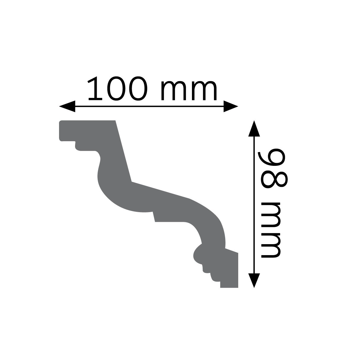 Listwa gzymsowa gładka Creativa LGG-32, wym. 10.2 x 7.6 x 240 cm