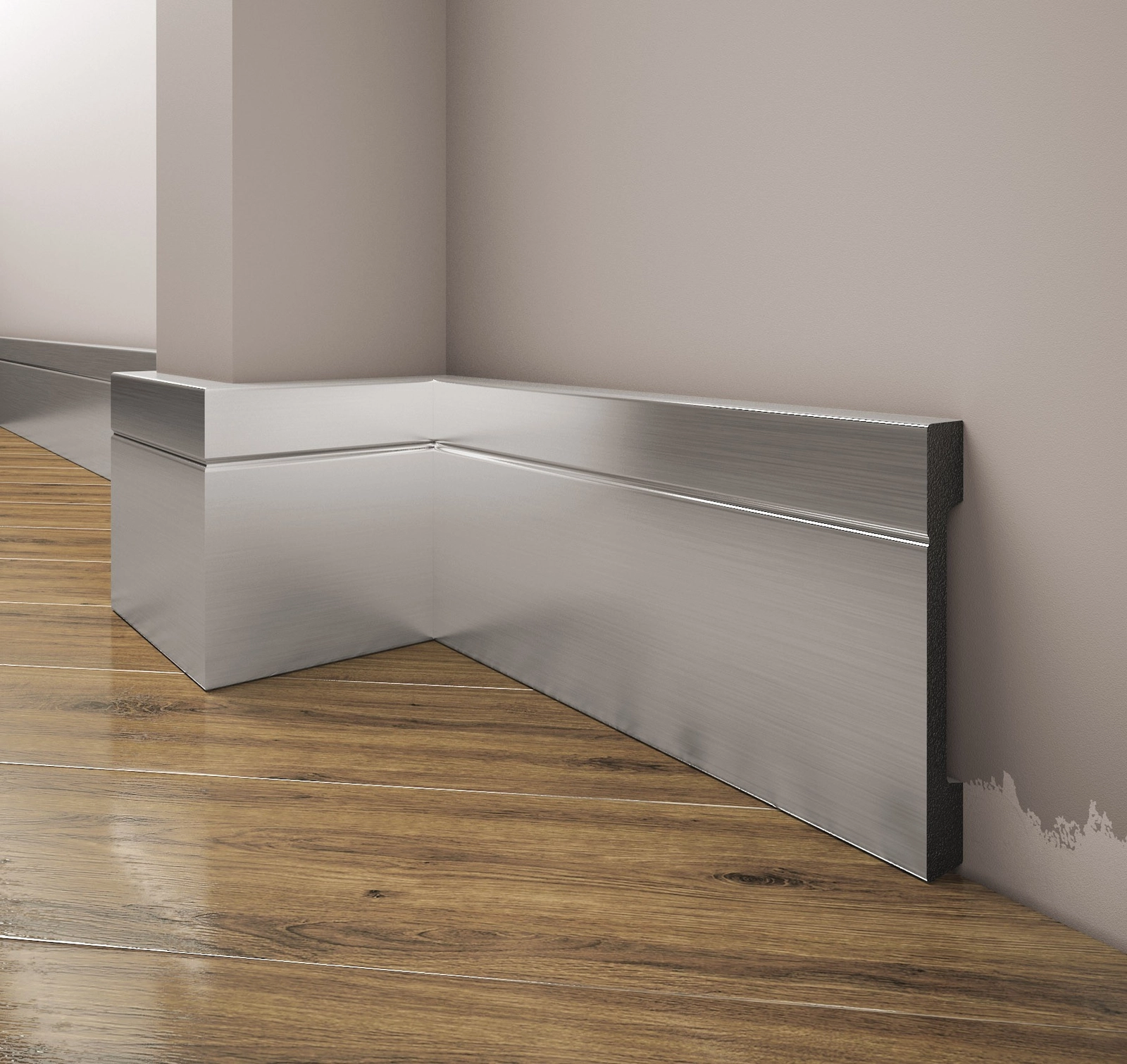 Listwa przypodłogowa, cokół Creativa LPC-20a 244cm kolor aluminium