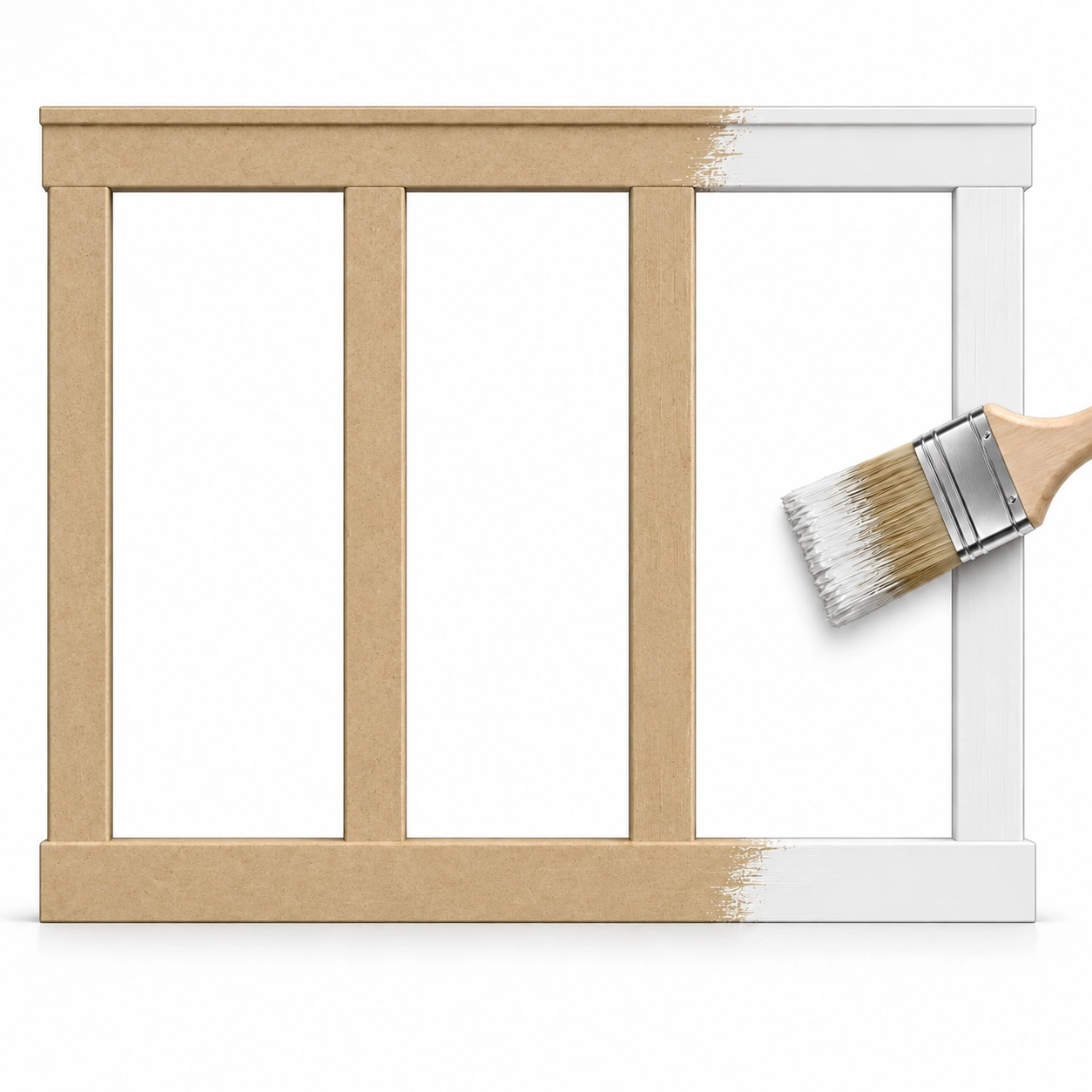 Boazeria ścienna FRAME MDF surowa do malowania - długość 207 cm, wysokość 128 cm