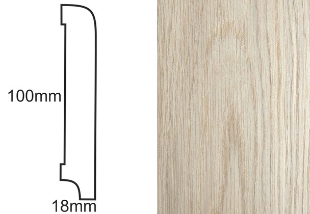 Listwa przypodłogowa fornirowana nielakierowana CP100 R10 (240 cm x 10 cm x 1,8 cm) dąb